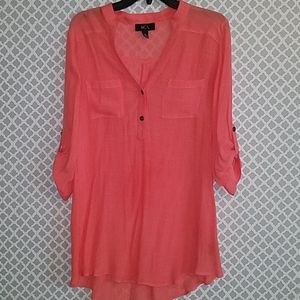 $5 BLOWOUT SALE! 💞 Womens Coral Sheer Blouse